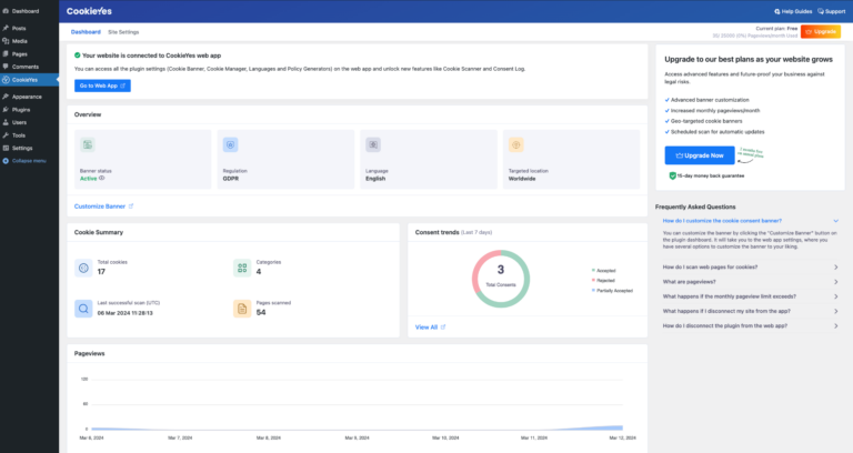 CookieYes - Cookie Banner for Cookie Consent, Plugin Wordpress