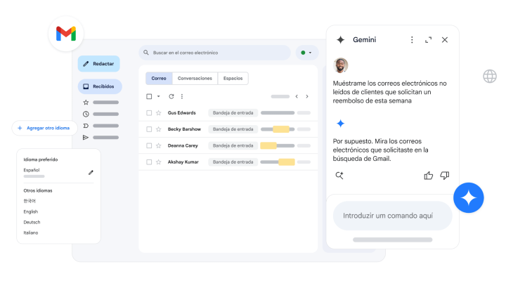 Gemini en Gmail - Buscar información en correos